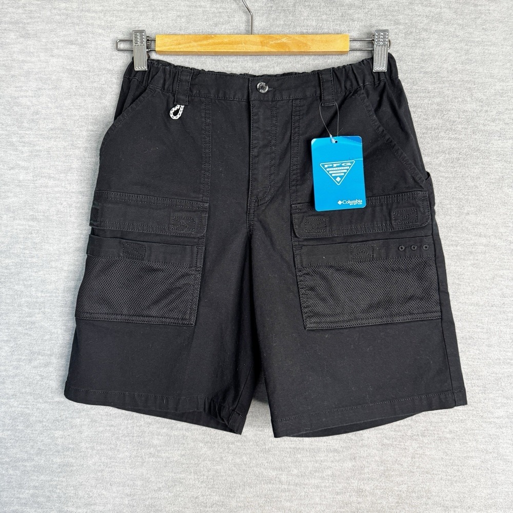 Columbia PFG Half Moon II Shorts Boys Youth Size Large 14/16 Black New Fishing